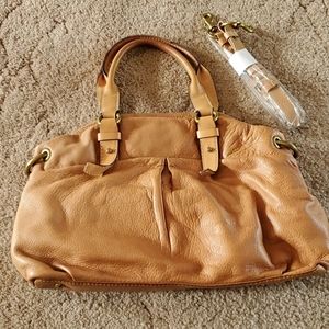 Tan J. Crew leather purse EUC